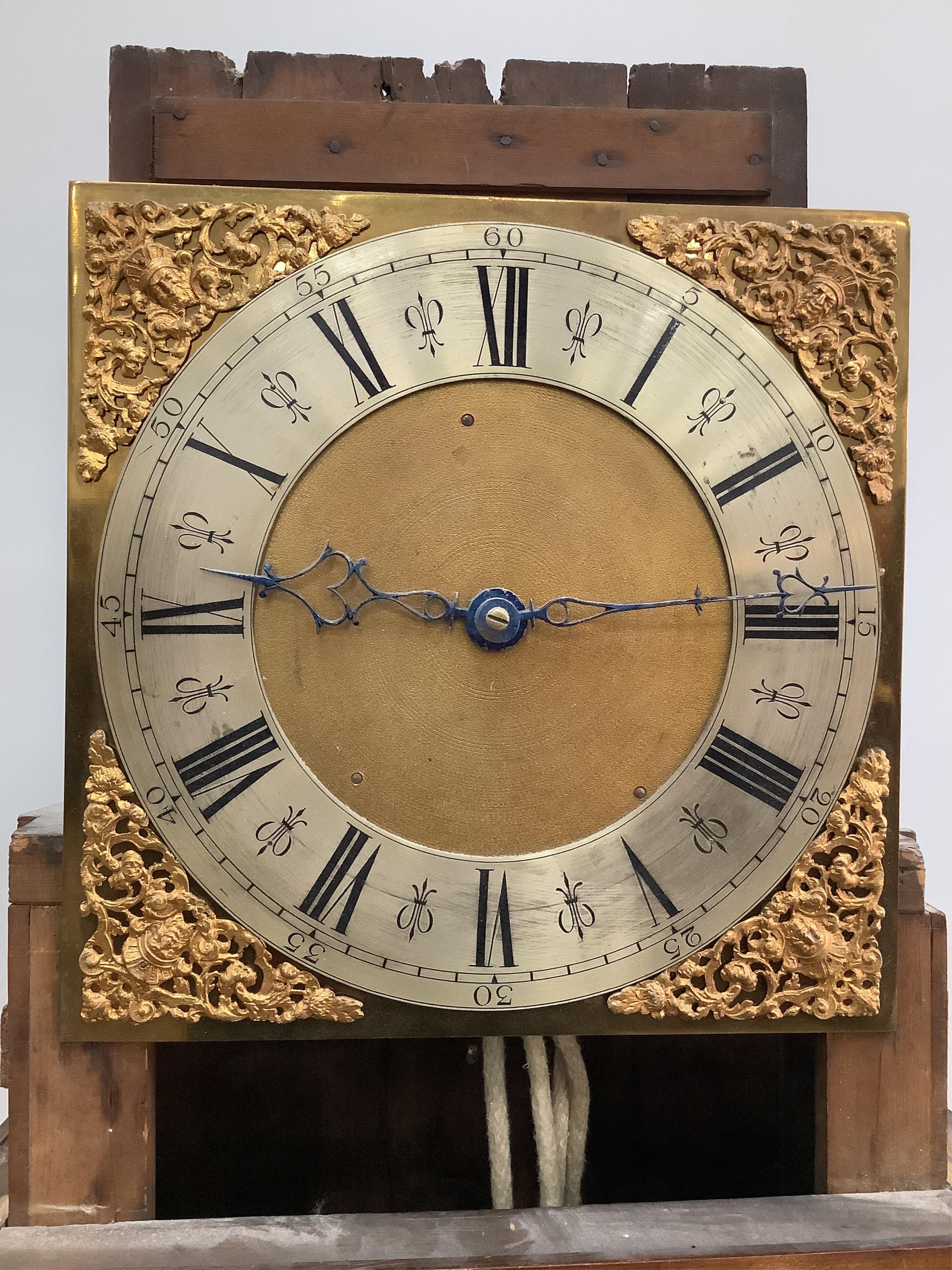 A George III oak and fruitwood cased thirty hour longcase clock, height 201cm. Condition - good, but not tested for timekeeping